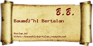 Baumöhl Bertalan névjegykártya
